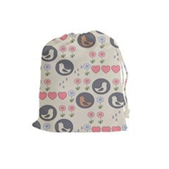 Love Birds Drawstring Pouch (large) by Kathrinlegg