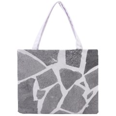 Grey White Tiles Pattern Tiny Tote Bag by yoursparklingshop