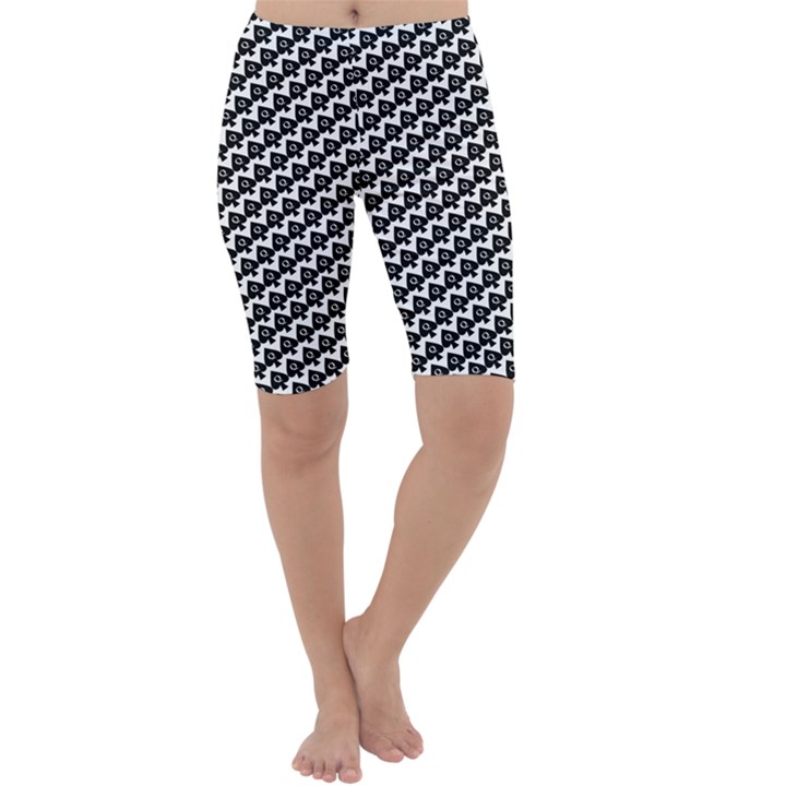 Hot Wife - Queen of Spades Motif Cropped Leggings 