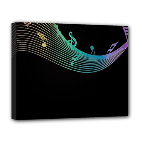 Musical Wave Deluxe Canvas 20  X 16  (framed) by urockshop