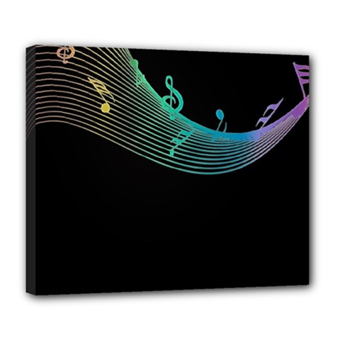 Musical Wave Deluxe Canvas 24  X 20  (framed) by urockshop