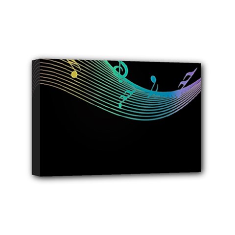 Musical Wave Mini Canvas 6  X 4  (framed) by urockshop