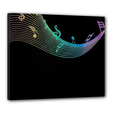 Musical Wave Canvas 24  X 20  (framed) by urockshop