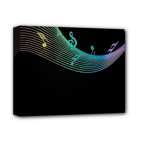 Musical Wave Deluxe Canvas 14  X 11  (framed) by urockshop