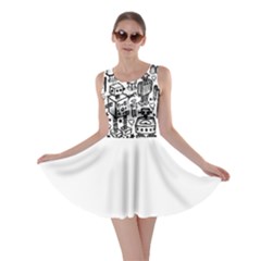 Robot Crowd Skater Dress by ArtistRoseanneJones