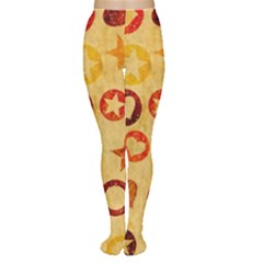 Shapes On Vintage Paper Tights by LalyLauraFLM