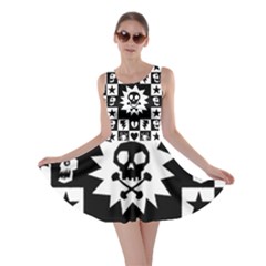 Goth Punk Skull Checkers Skater Dress by ArtistRoseanneJones