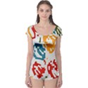 Colorful paint stokes Short Sleeve Leotard View1