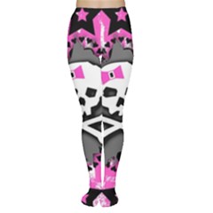 Pink Bow Skull Tights by ArtistRoseanneJones