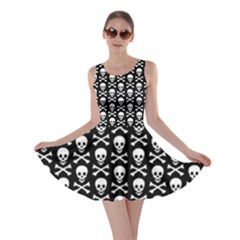 Skull And Crossbones Pattern Skater Dress by ArtistRoseanneJones