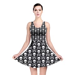 Skull And Crossbones Pattern Reversible Skater Dress by ArtistRoseanneJones