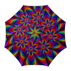 Rainbow Flower Golf Umbrellas by KirstenStar