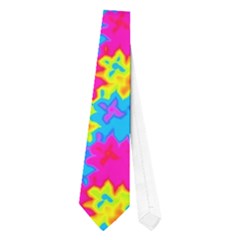 Crazy Yellow And Pink Pattern Neckties (one Side)  by KirstenStarFashion