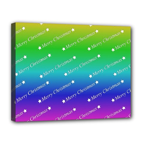 Merry Christmas,text,rainbow Canvas 14  X 11  by ImpressiveMoments