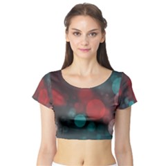 Modern Bokeh 15b Short Sleeve Crop Top by ImpressiveMoments