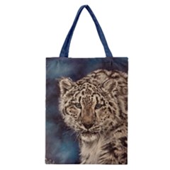 Snow Leopard Classic Tote Bags by ArtByThree