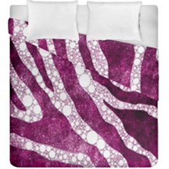 Purple Zebra Print Bling Pattern  Duvet Cover (king Size) by OCDesignss