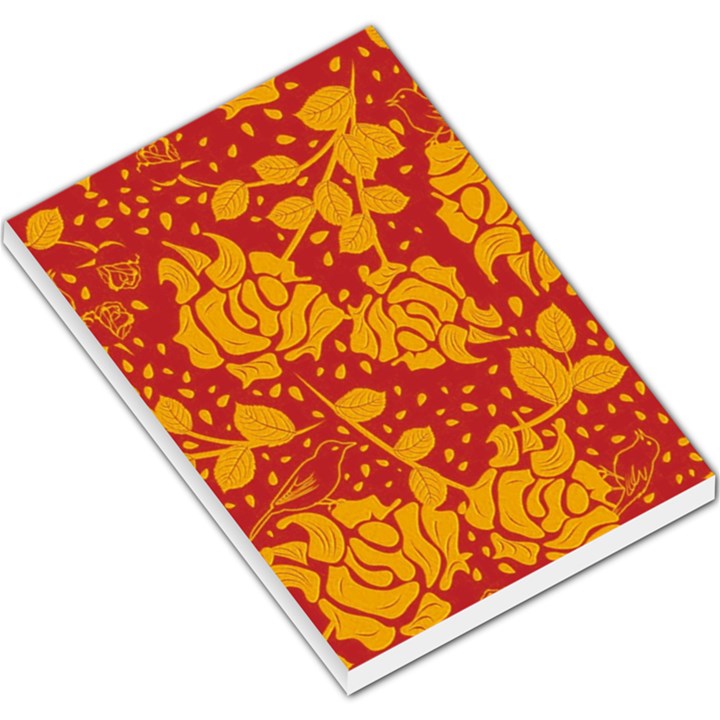 Floral Wallpaper Hot Red Large Memo Pads