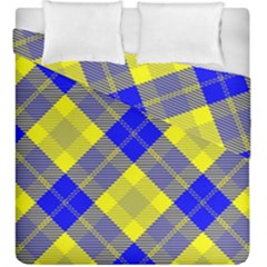 Smart Plaid Blue Yellow Duvet Cover (king Size) by ImpressiveMoments