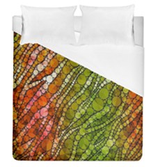 Orange Green Zebra Bling Pattern  Duvet Cover Single Side (full/queen Size) by OCDesignss