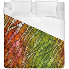 Orange Green Zebra Bling Pattern  Duvet Cover Single Side (kingsize) by OCDesignss