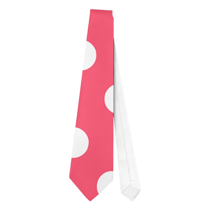 Hot Pink Polka Dots Neckties (One Side) 