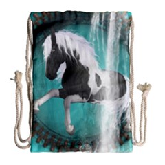 Beautiful Horse With Water Splash  Drawstring Bag (large) by FantasyWorld7