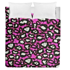 Pink Black Cheetah Abstract  Duvet Cover (full/queen Size) by OCDesignss