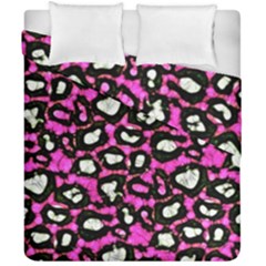 Pink Black Cheetah Abstract  Duvet Cover (double Size) by OCDesignss