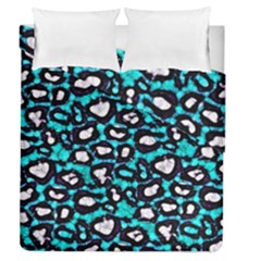 Turquoise Black Cheetah Abstract  Duvet Cover (full/queen Size) by OCDesignss