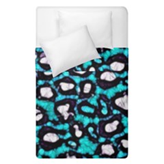 Turquoise Black Cheetah Abstract  Duvet Cover (single Size) by OCDesignss