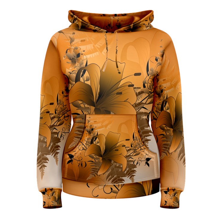 Awesome Summer  Flowers In Soft Red And Yellow Women s Pullover Hoodies