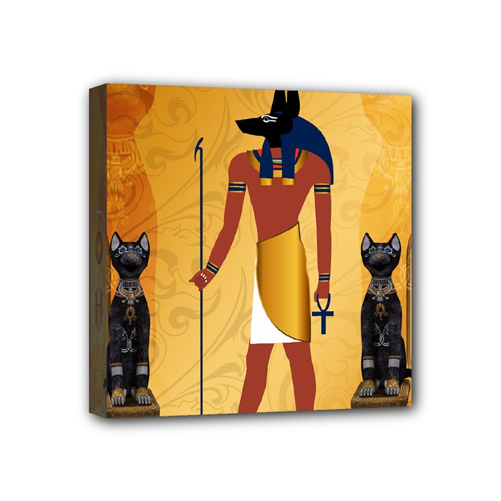 Anubis, Ancient Egyptian God Of The Dead Rituals  Mini Canvas 4  x 4 