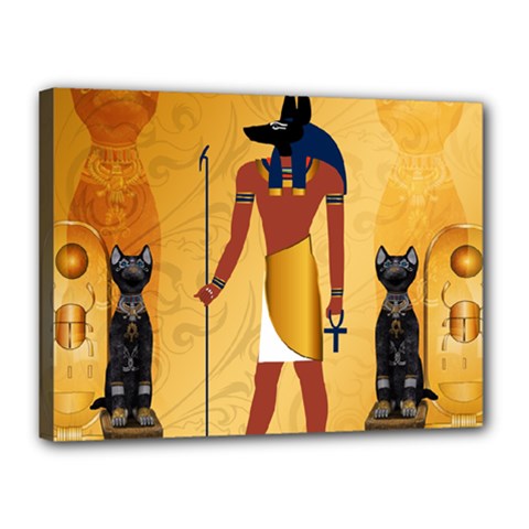 Anubis, Ancient Egyptian God Of The Dead Rituals  Canvas 16  X 12  by FantasyWorld7