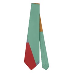 Fractal Design In Red, Soft-turquoise, Camel On Black Neckties (two Side)  by digitaldivadesigns