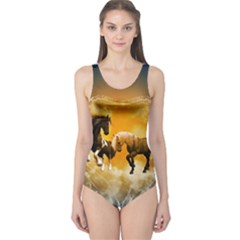 Wonderful Horses Women s One Piece Swimsuits by FantasyWorld7