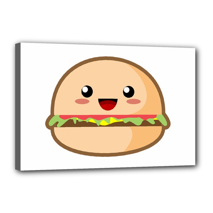 Kawaii Burger Canvas 18  x 12 