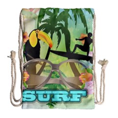 Surfing Drawstring Bag (large) by FantasyWorld7