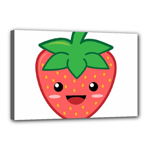 Kawaii Strawberry Canvas 18  X 12  by KawaiiKawaii