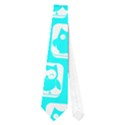 Aqua Turquoise And White Owl Pattern Neckties (One Side)  View1