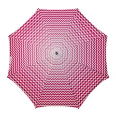 Pink Gradient Chevron Golf Umbrellas by CraftyLittleNodes