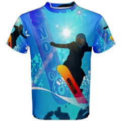 Snowboarding Men s Cotton Tees by FantasyWorld7