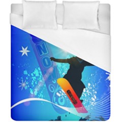 Snowboarding Duvet Cover Single Side (double Size) by FantasyWorld7