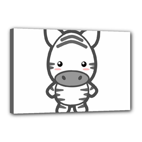 Kawaii Zebra Canvas 18  X 12  by KawaiiKawaii