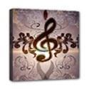 Music, Wonderful Clef With Floral Elements Mini Canvas 8  x 8  View1