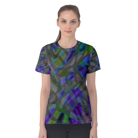 Colorful Abstract Stained Glass G301 Women s Cotton Tees by MedusArt