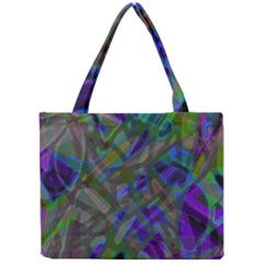 Colorful Abstract Stained Glass G301 Tiny Tote Bags by MedusArt