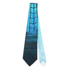 Underwater World With Shipwreck And Dolphin Neckties (two Side)  by FantasyWorld7