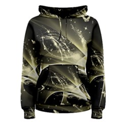 Awesome Glowing Lines With Beautiful Butterflies On Black Background Women s Pullover Hoodies by FantasyWorld7