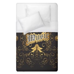 Music The Word With Wonderful Decorative Floral Elements In Gold Duvet Cover Single Side (single Size) by FantasyWorld7